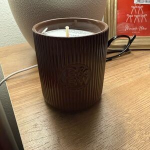BBW leaves ceramic candle